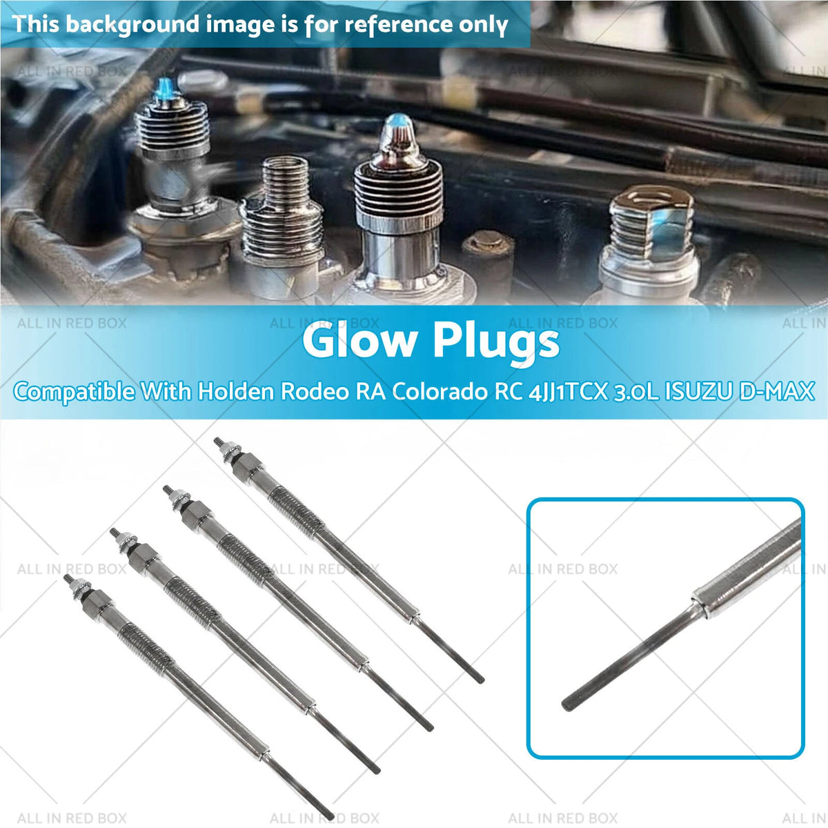 Set of 4 Glow Plugs for Holden Rodeo RA Colorado RC 4JJ1TCX 3.0L ISUZU D-MAX