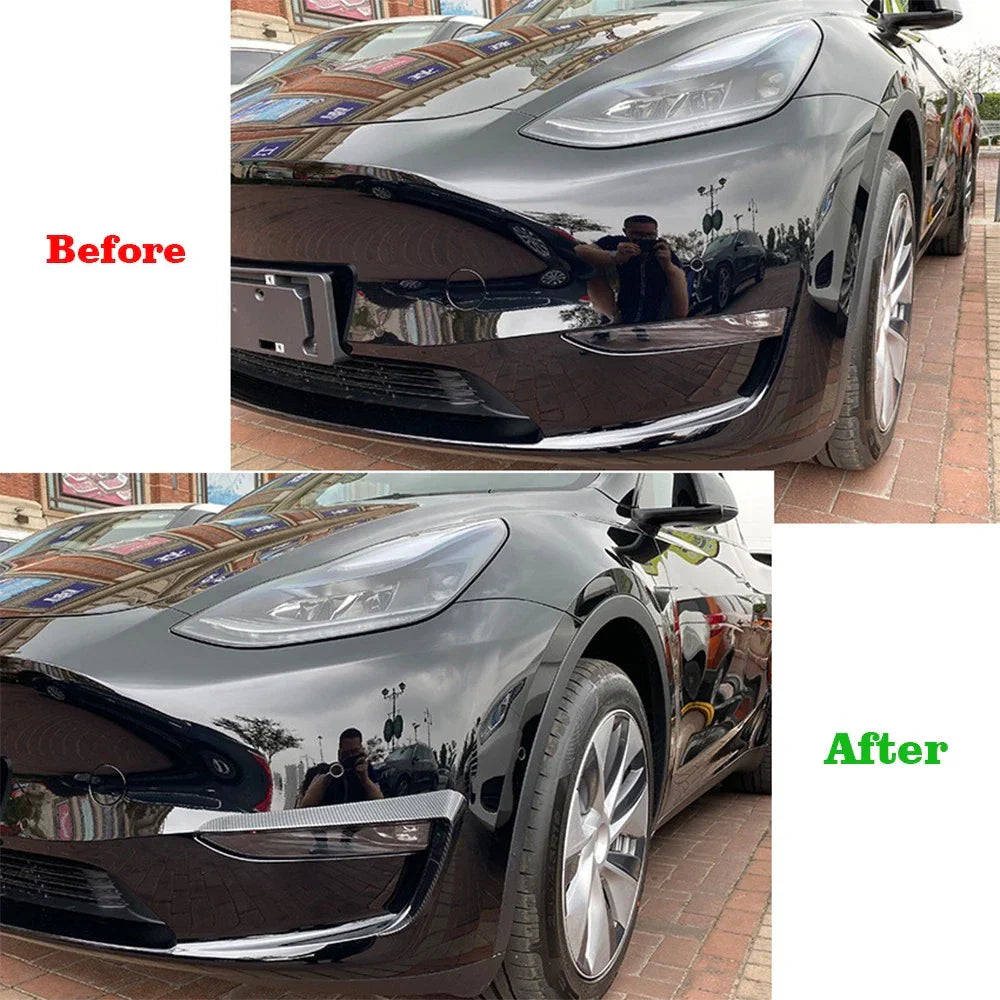 Carbon Style Canards Covers Trims for Tesla Model Y (2020–2024)