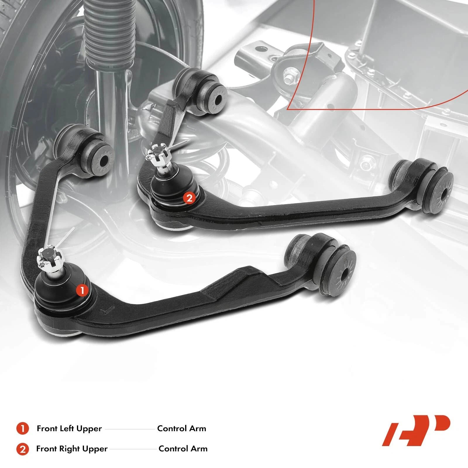 2X Front Upper Control Arm with Ball Joint for Ford F-250 F-150 (1997–1999)