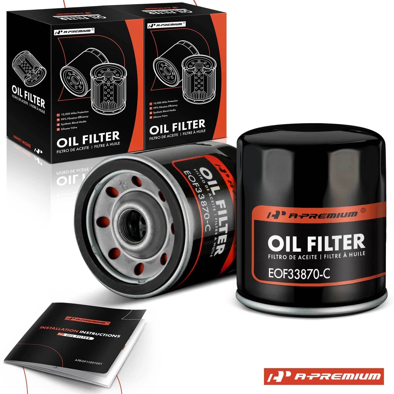 2X Engine Oil Filter for Chevrolet Silverado 1500 (2002–2013) Equinox