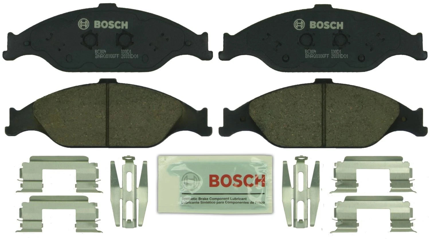 Bosch Front QuietCast Ceramic Brake Pads w/ Hardware for