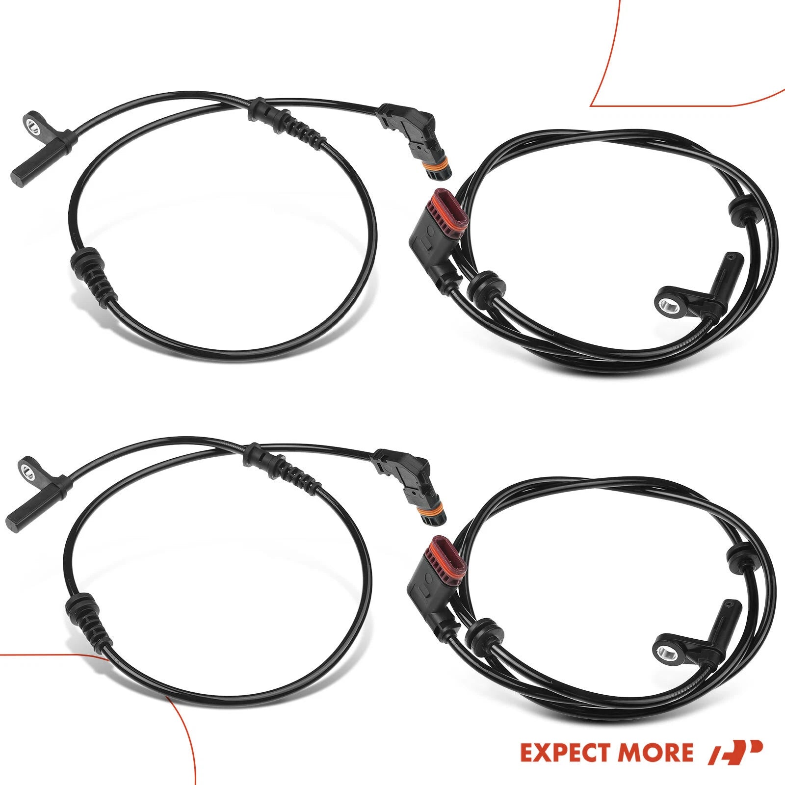 Set of 4 ABS Wheel Speed Sensors for Mercedes-Benz C300 C350 (2008–2011)