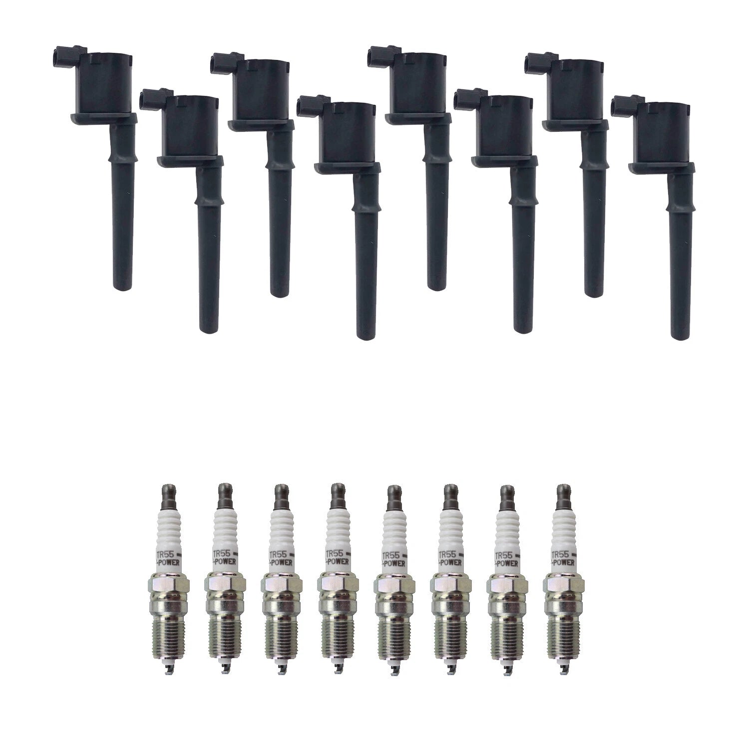 Set of 8 Ignition Coils & NGK Spark Plugs for Mustang V8
