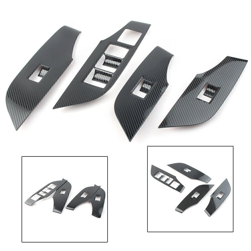 Window Lift Panel Switch Cover Trim for Toyota RAV4 (2019–2024) Carbon Fiber RHD