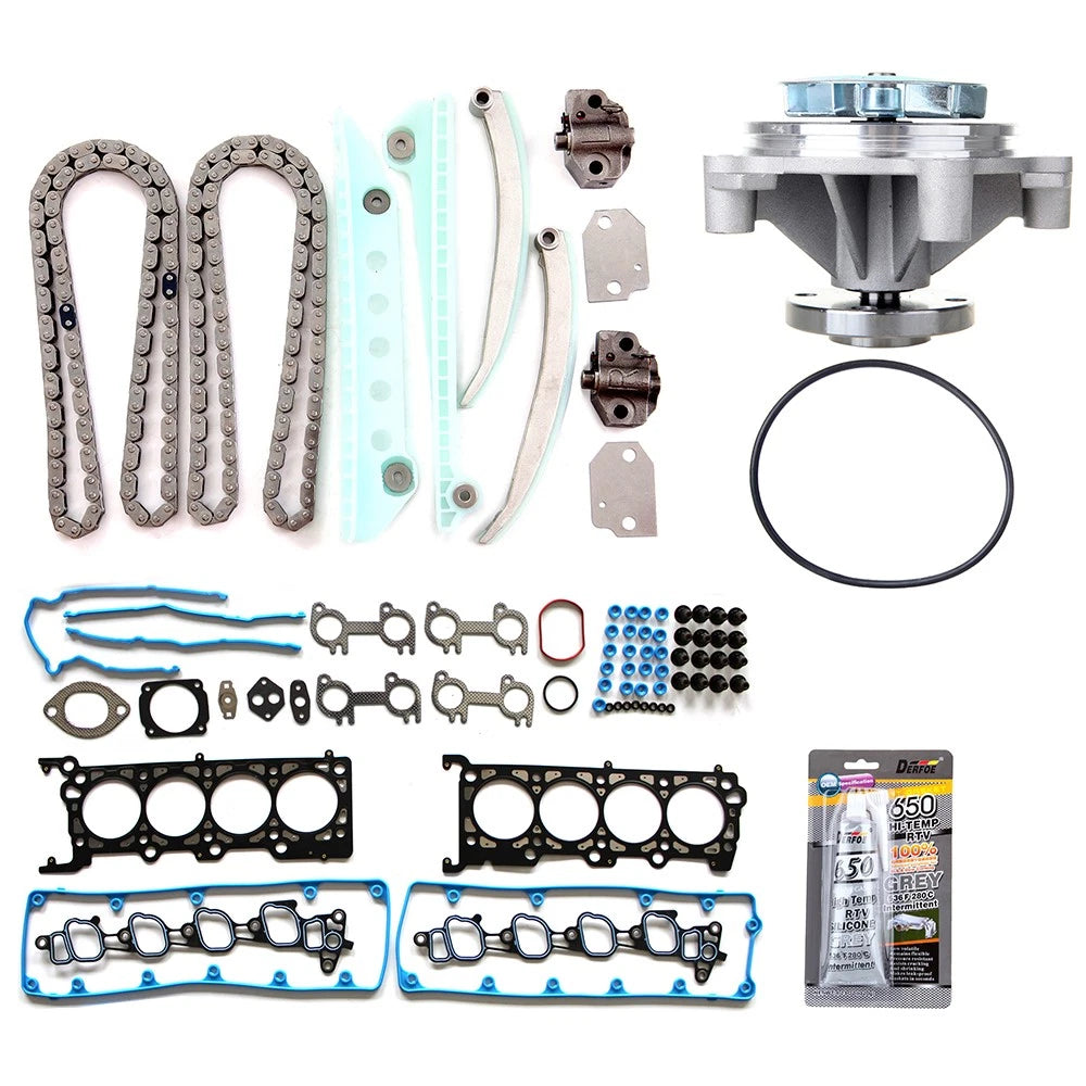 Head Gasket Set & Timing Chain Kit with Water Pump for Ford Mustang GT (2002–2004)