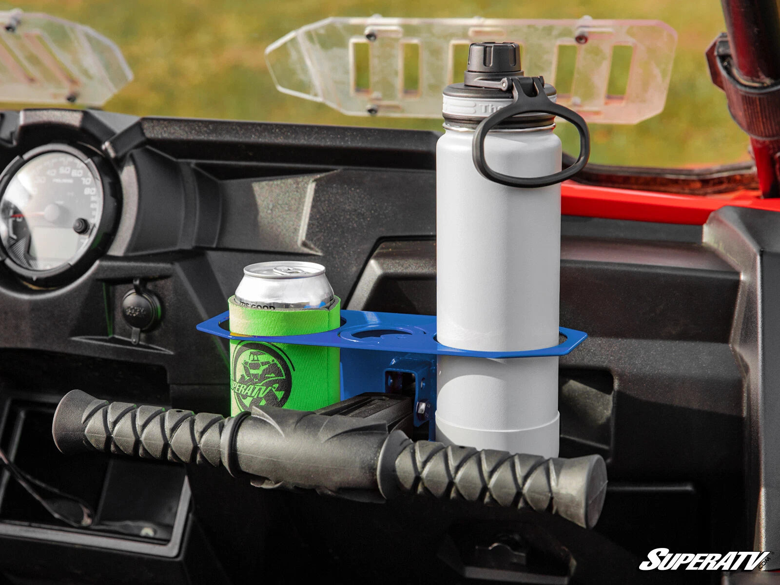 Grab Bar Cup Holder for Polaris RZR 900/1000 (See Fitment) - Blue