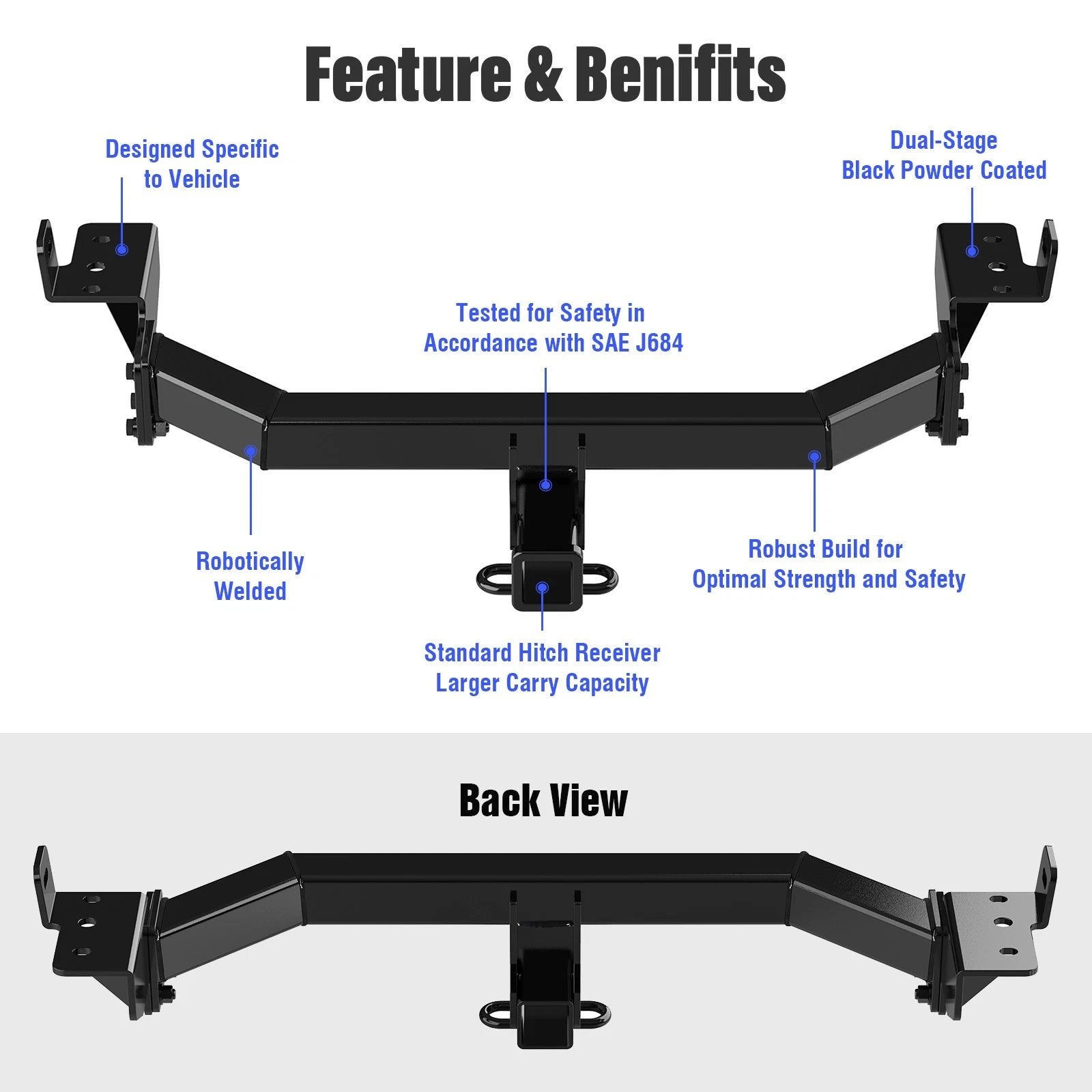 Towing Hitch Receiver Class 3 for Jeep Cherokee (2014-2018)