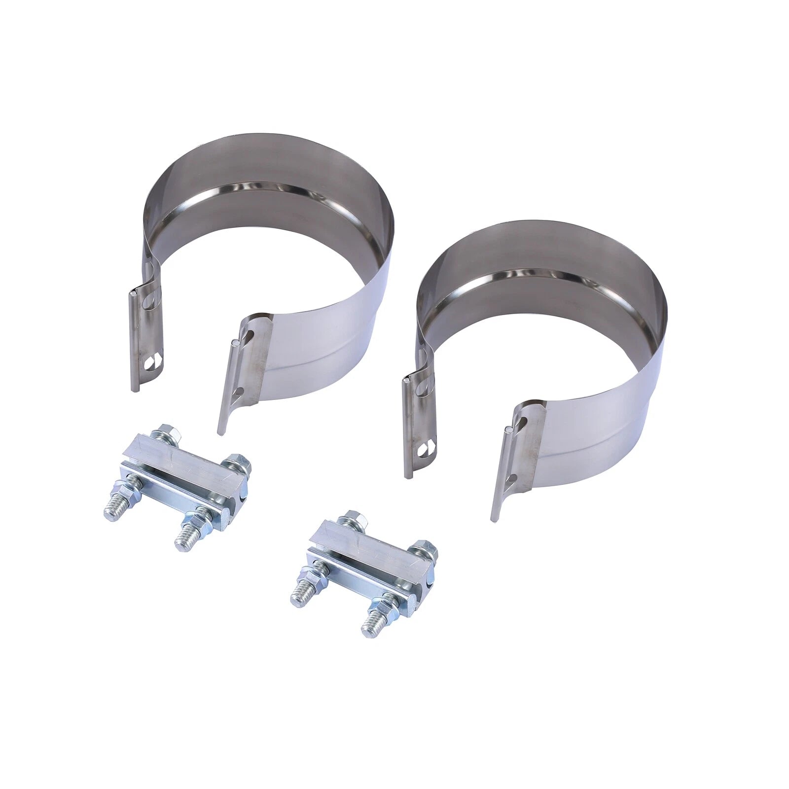 6Pcs 5" Stainless Exhaust Band Clamp Step Clamps for Catback Muffler Pipe
