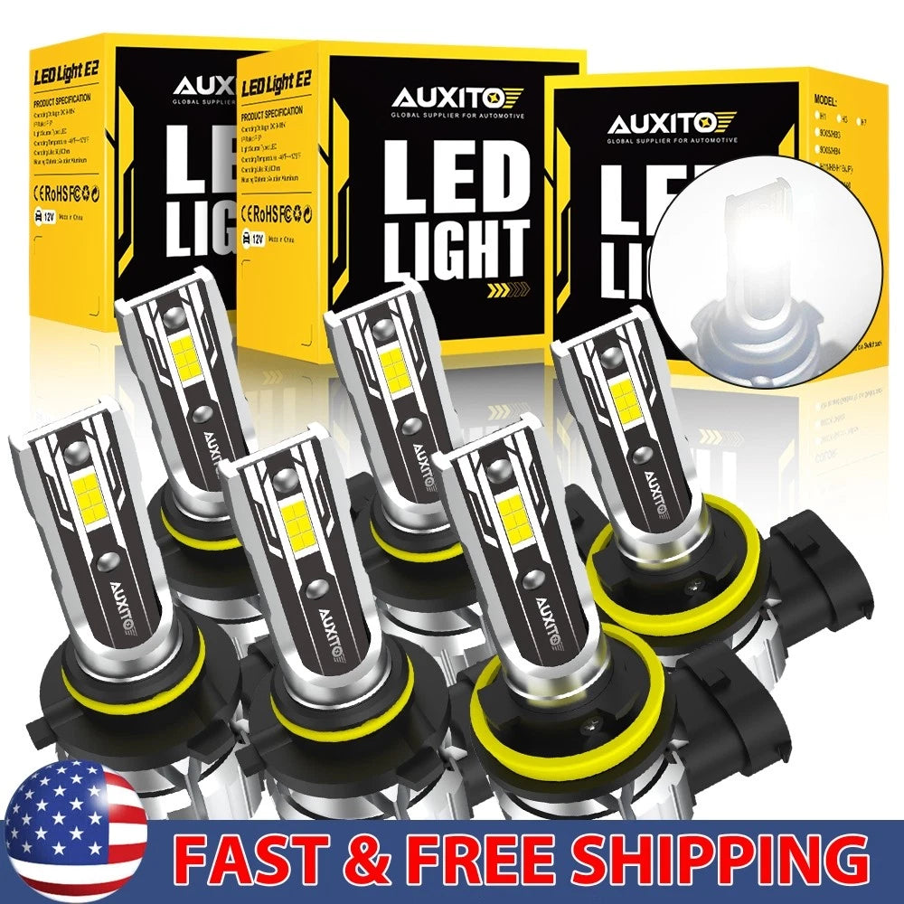 Set of 3 LED Headlight Fog Light Bulbs for Make Model