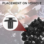 50 Pcs Front Fender Skirt Clip for Honda Civic (2013–2021), Honda Fit (2015–2021)