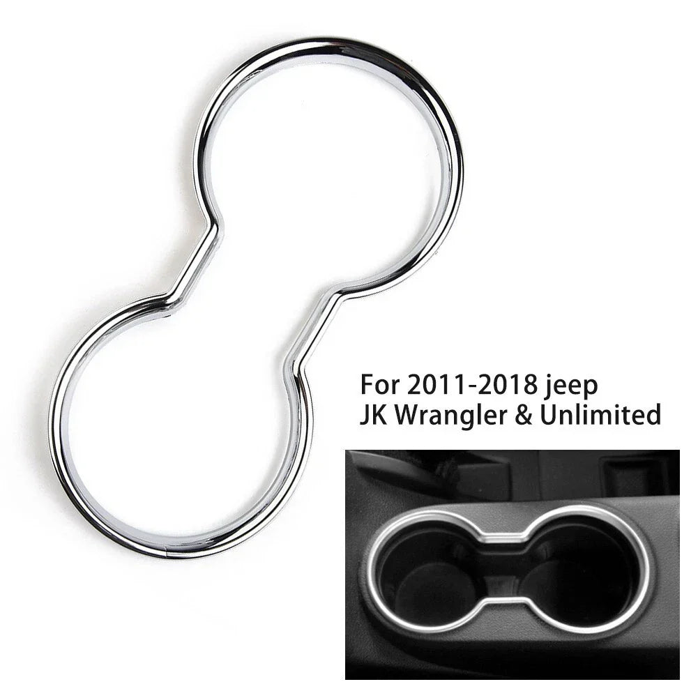 Cup Holder Trim Silver Water Center Chrome Console  (2011���2018)