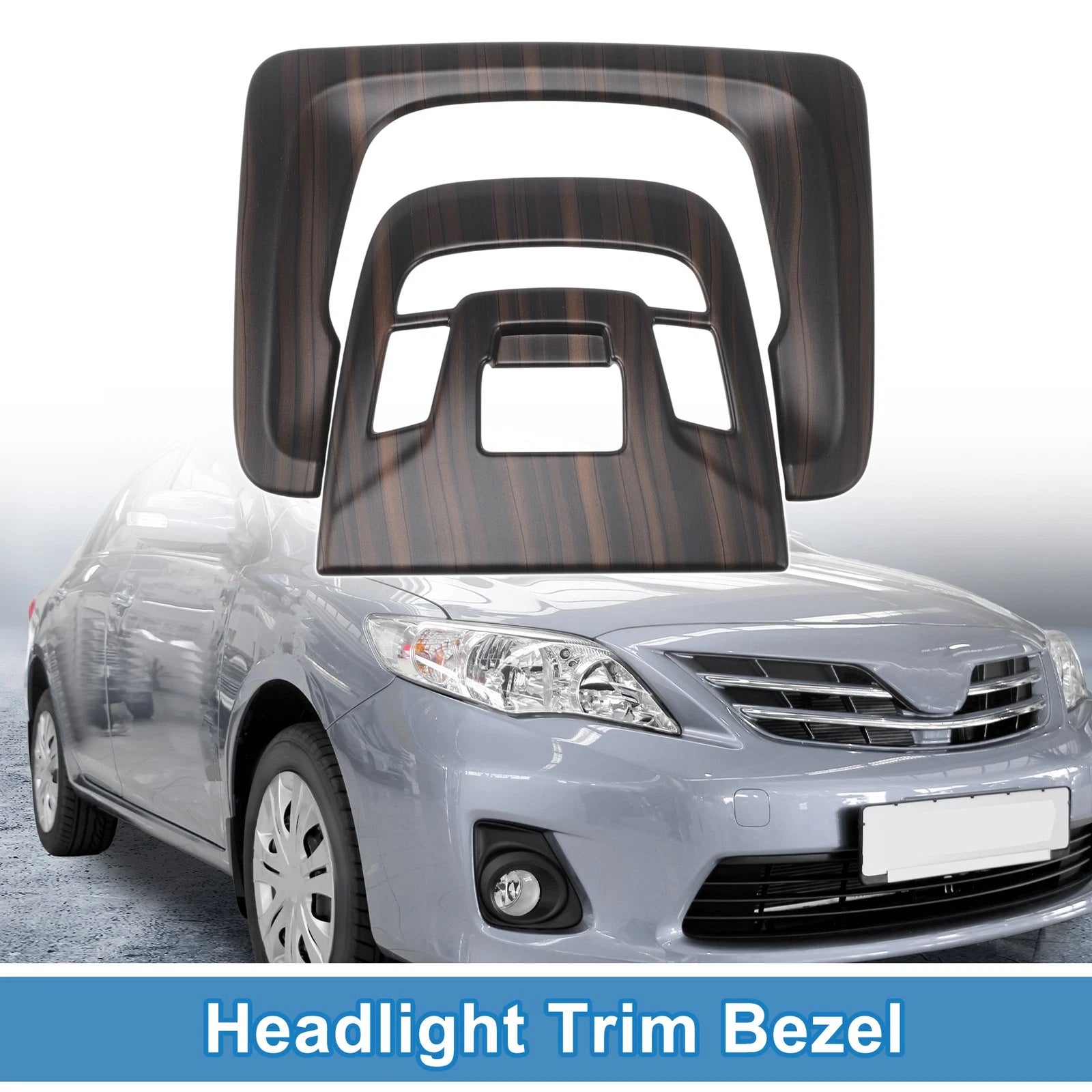 Set of 2 Headlight Trim Bezels for Toyota Corolla (2022–2024) ABS