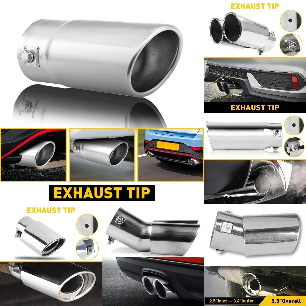 Chrome Exhaust Pipe Muffler Tip for Car (YYYY–YYYY)