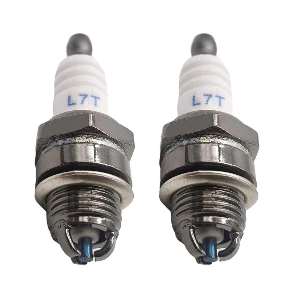 2Pcs 3 Prong Spark Plug L7TC for 2-Stroke Chainsaw Lawn Mower