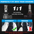 Set of 6 LED Headlight Bulbs H4 H8 H9 H11 9005 9006 20000LM 6500K
