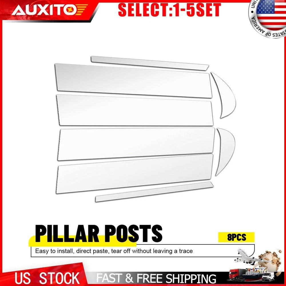 Set of 4 Chrome Door Window Pillar Post Cover Trim for Toyota Camry (2018–2024) 8-40X
