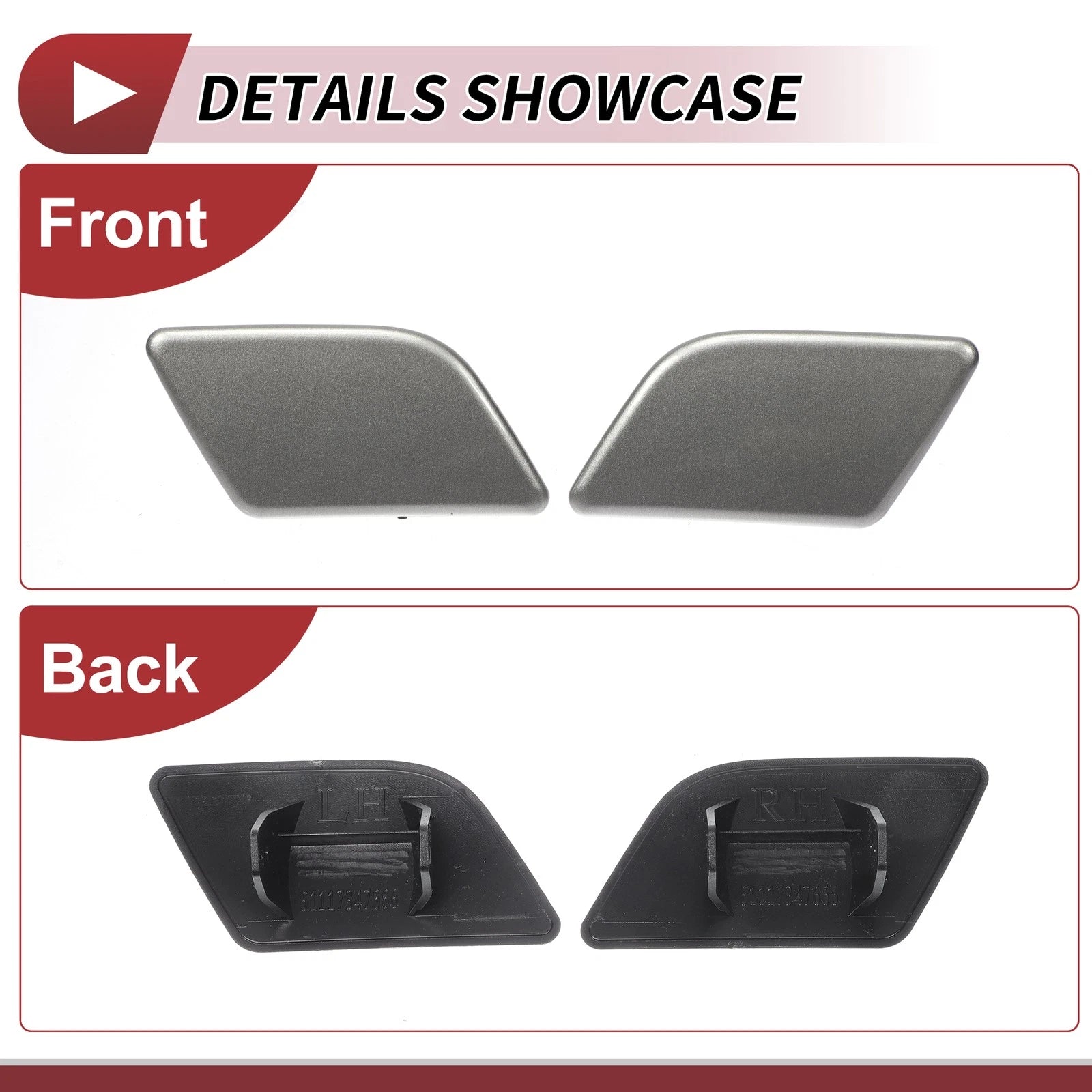 Washer Nozzle Cover Cap Set of 2 No. 51117347666 for BMW X1 (2016–2022)