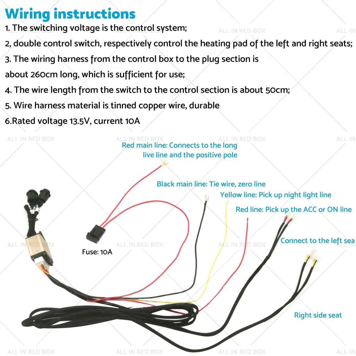 2X Car Seat Heater Kit 12V 5-Level for Universal Seats