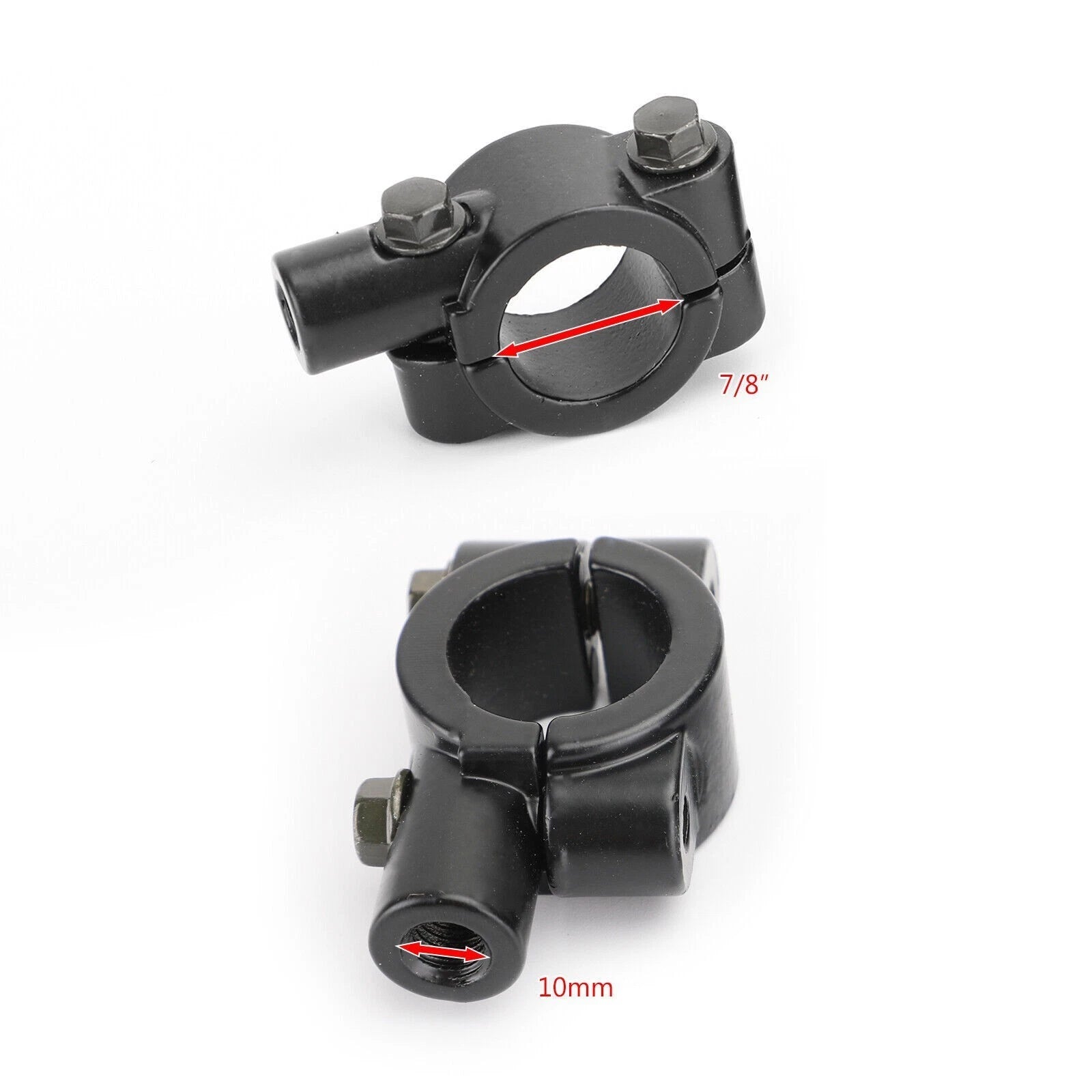 7/8" Motorcycle Handlebar Mirror Adaptor Clamp Mount Bracket 10mm CCW