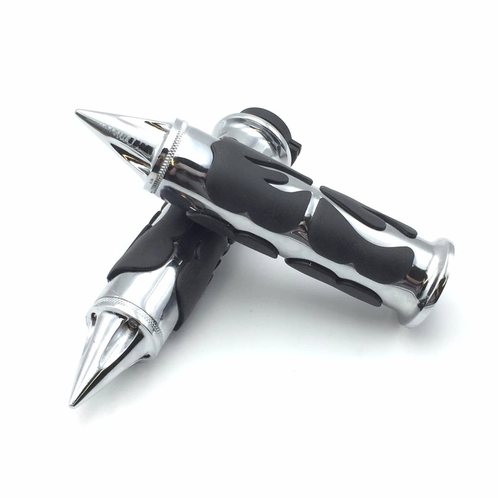 Chrome Spike Flame Hand Grip for Honda Shadow Magna VTX 1300 1800 (All Years)