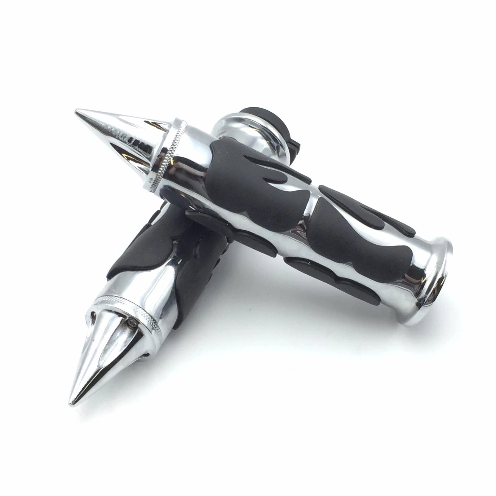 Chrome Spike Flame Hand Grip for Honda Shadow Magna VTX 1300 1800 (All Years)