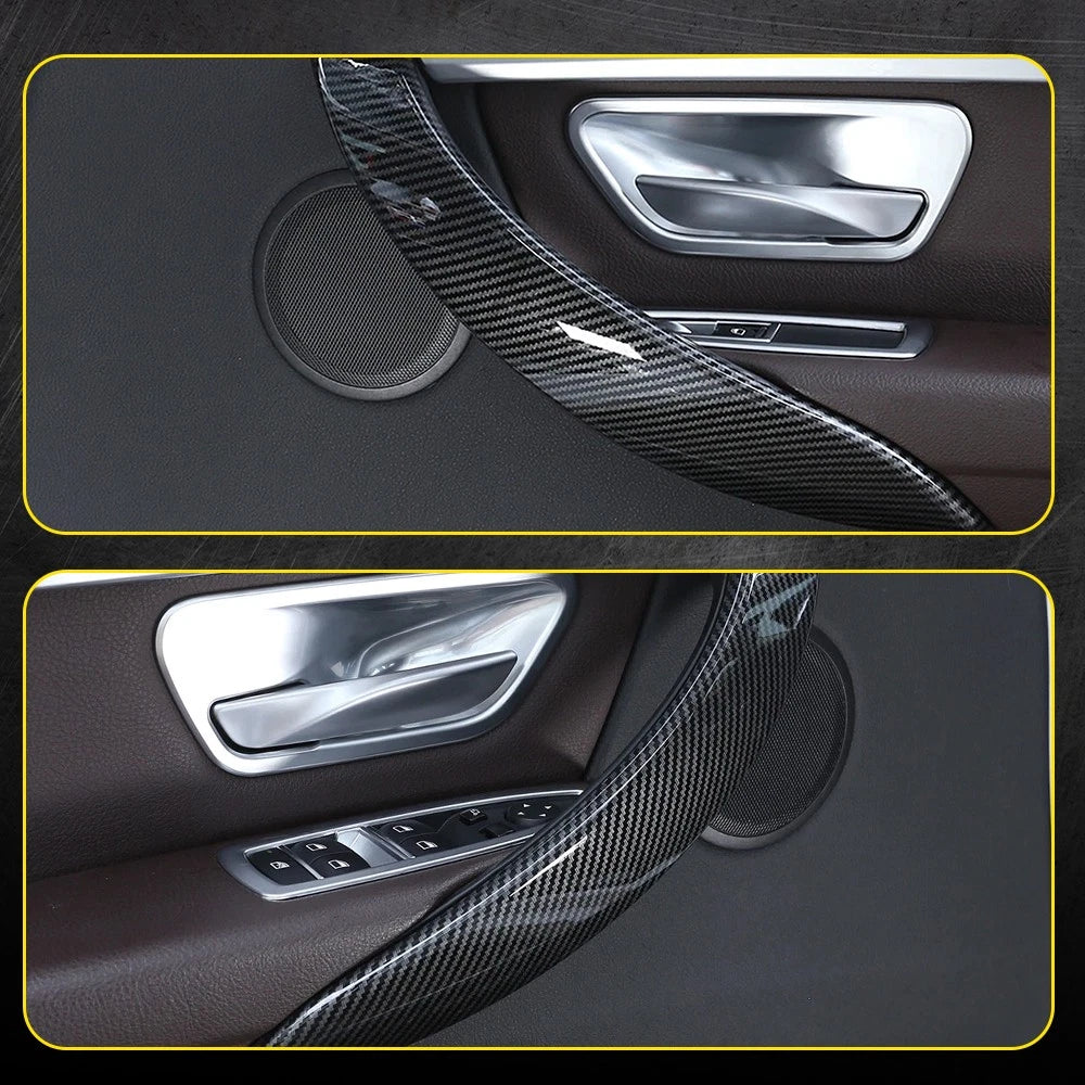 Set of 4 Carbon Fiber Interior Door Handle Covers for BMW F30 F31 (2013–2018)