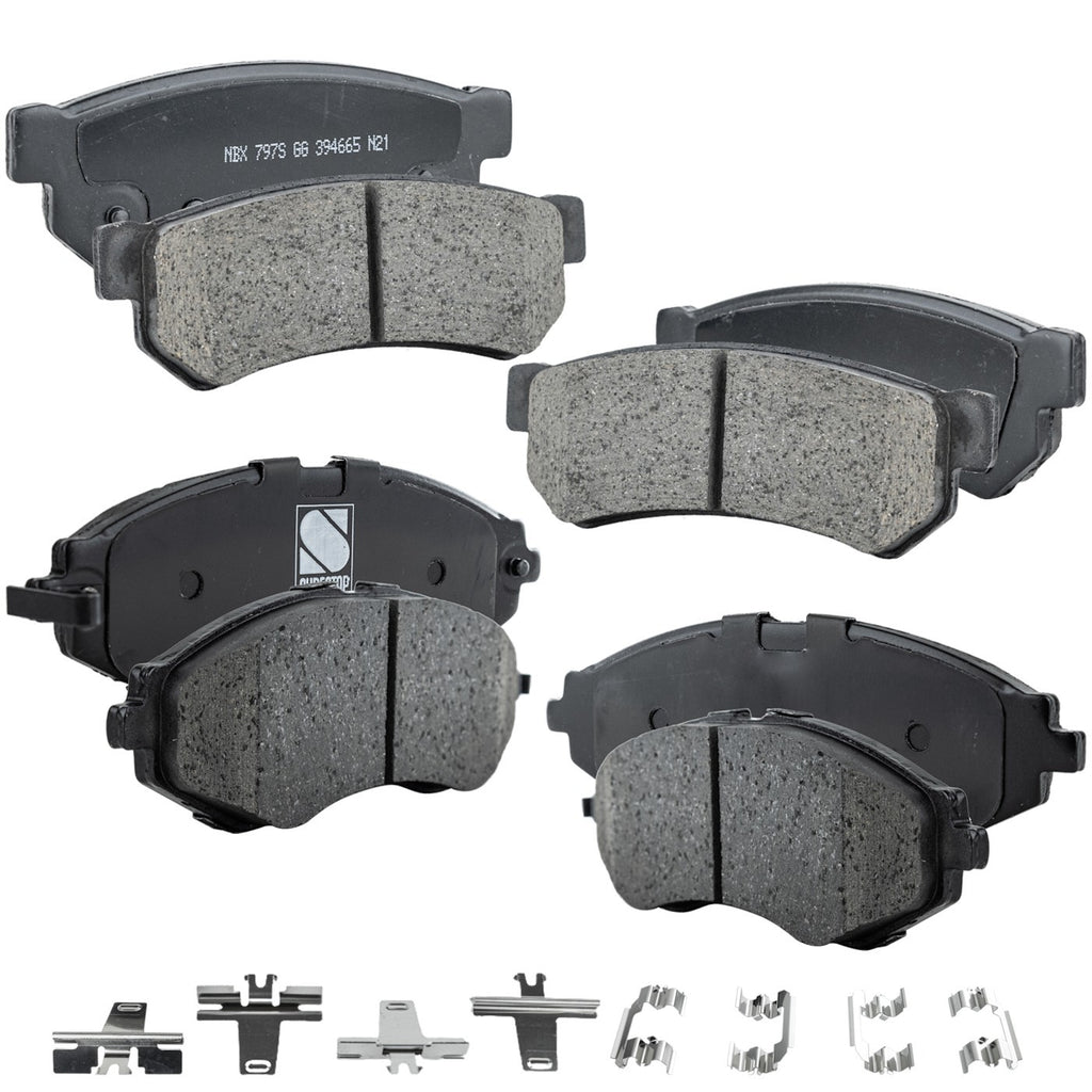 Set of 4 Ceramic Brake Pads for Chevrolet Spark EV (2014–2016)