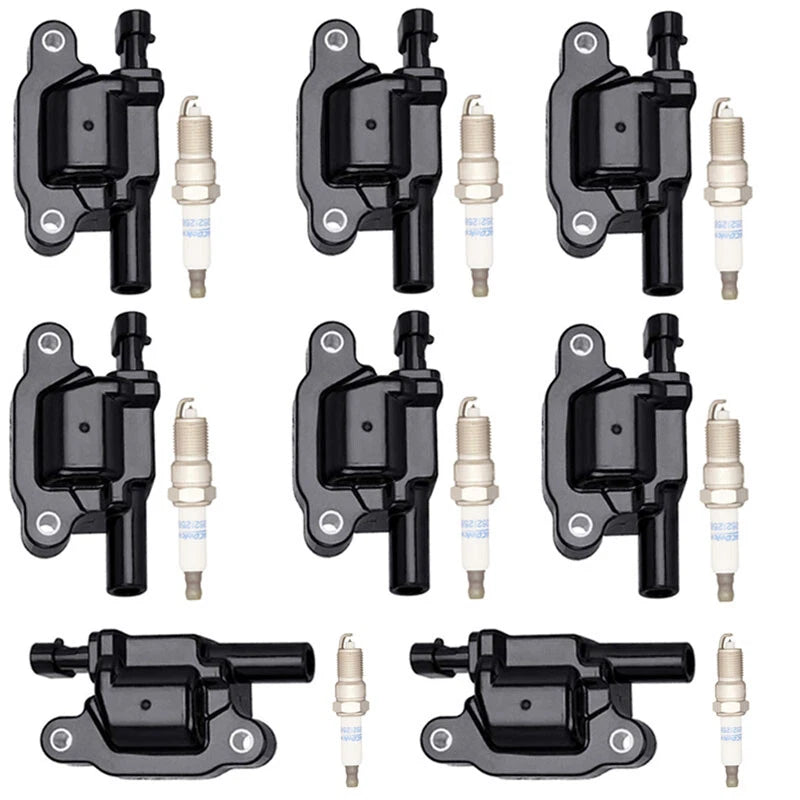 8X Ignition Coils + 8X Spark Plugs for Chevrolet GMC V8 (2000–2023) 12570616 12611424 UF413