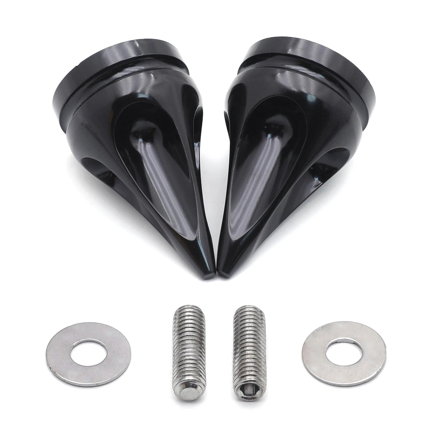 Pair Cone Handle Bar End for Kawasaki Ninja 250 500 ZX14 (1994–2007) Chrome