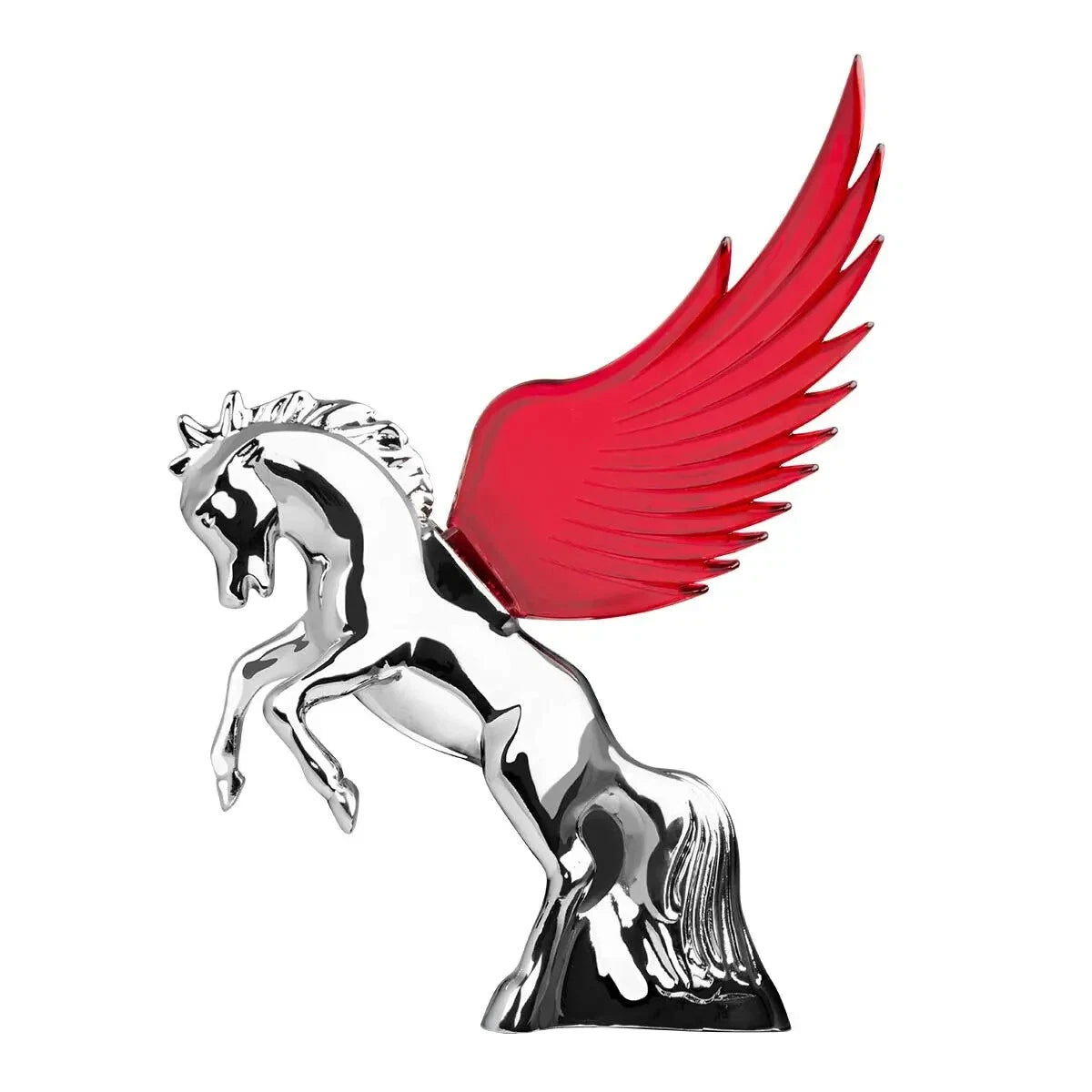 Hood Ornament Windrider with Red Wings for Fighting Stallion (Universal)
