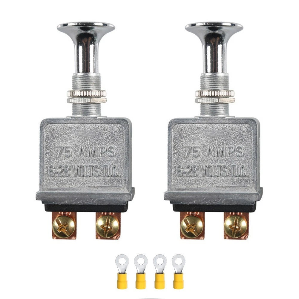 Set of 2 Heavy Duty Push Pull Switches 75 Amp 6 28V DC for Automotive