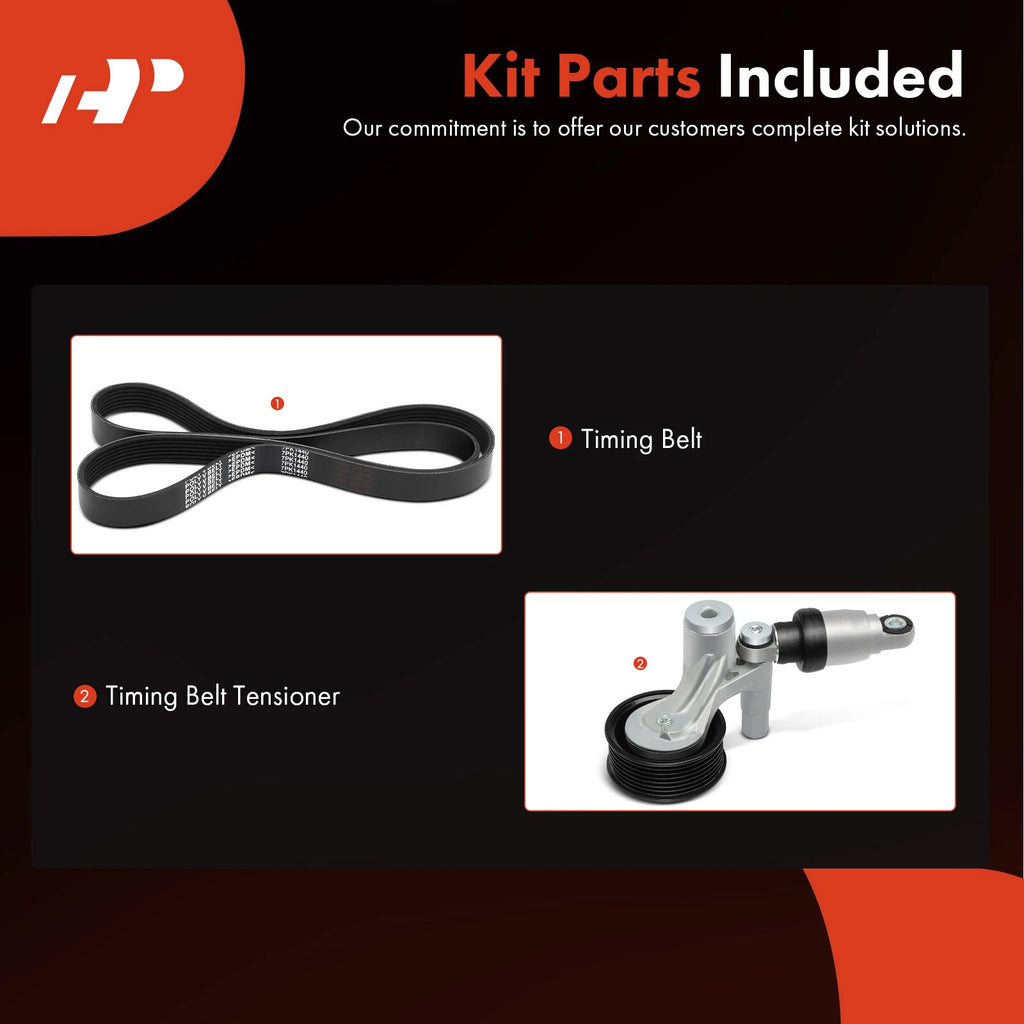 2X Serpentine Belt Drive Component Kit for Honda Accord CR-V (2013–2020)