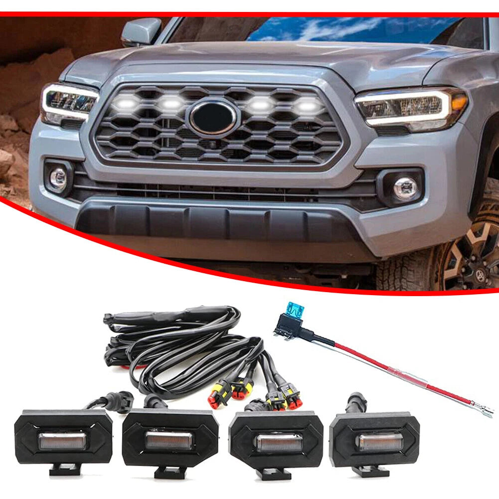 Set of 4 LED Front Hood Grille Lights for Toyota Tacoma (2020–2022)