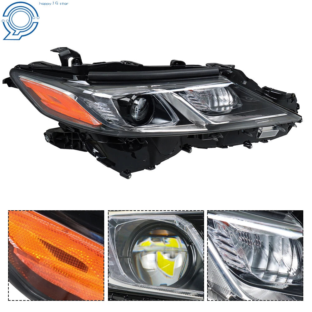 Headlight for Toyota Camry (2018–2022) Black Housing Passenger Side
