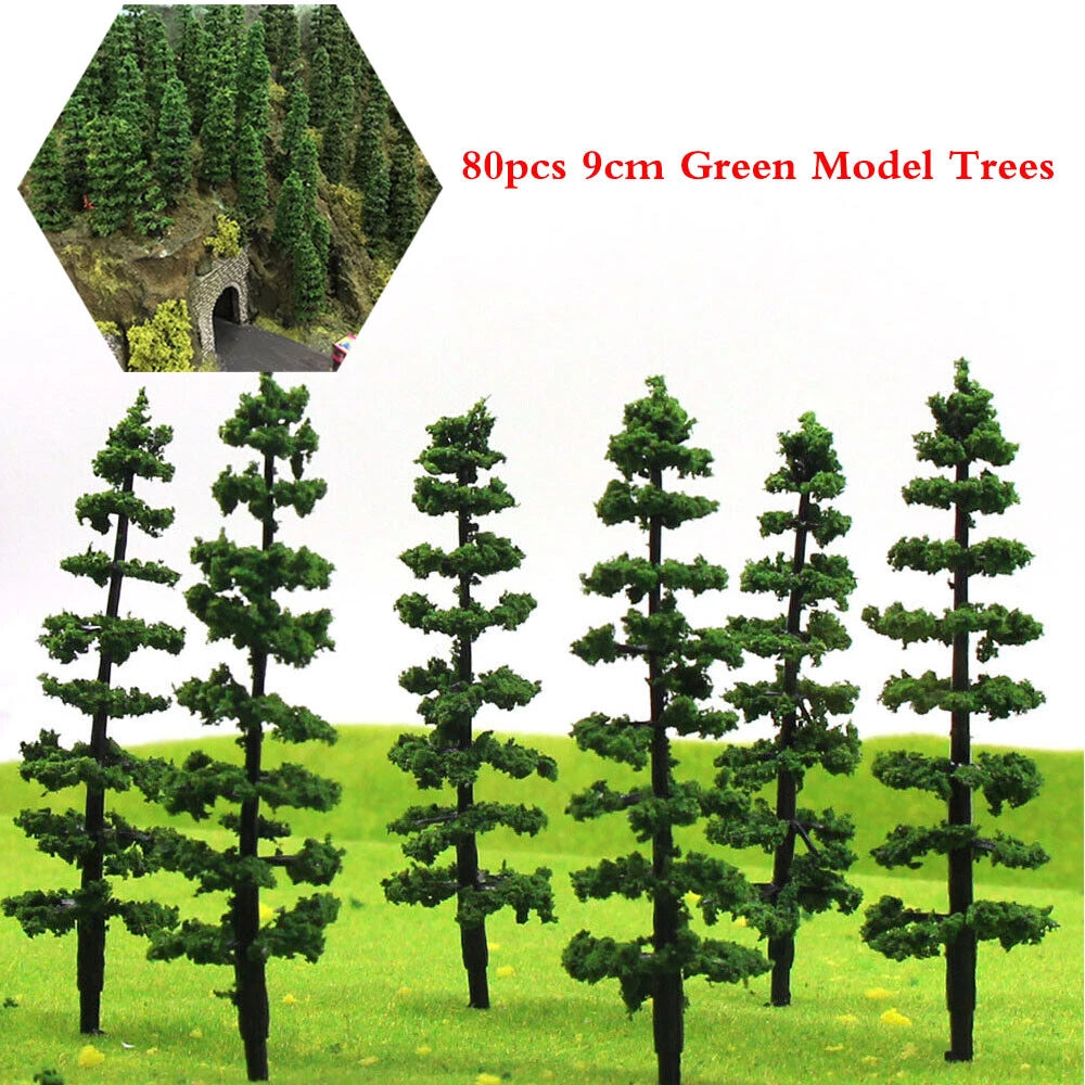 80pcs 9cm Model Trees for Train Railroad Landscape Layout