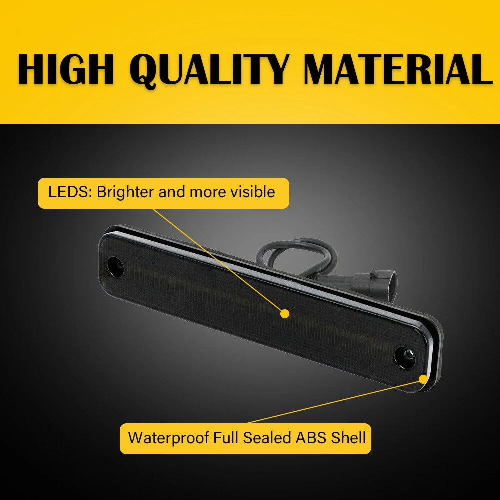 LED Bumper Side Marker Lights for Hummer H2 (2003–2009) - Smoked Amber Red