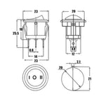 Round Rocker Switch 10A 12-250V for Various Applications