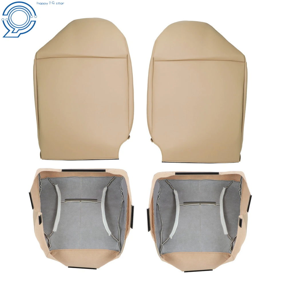 Set of 4 Front Seat Covers for Dodge Ram 1500 2500 3500 (1998–2002) Tan Leather