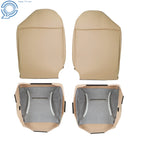 Set of 4 Front Seat Covers for Dodge Ram 1500 2500 3500 (1998–2002) Tan Leather
