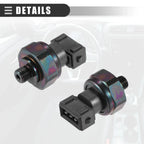 A/C Pressure Transducer Valve for Mercedes-Benz C220 (1994-1996) Metal Black