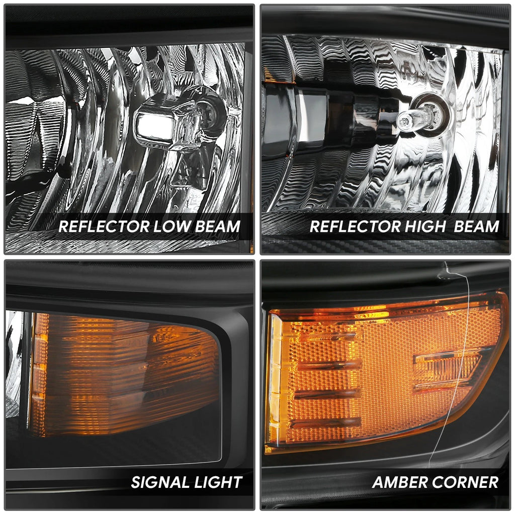 Left Headlight Assembly for Chevy Silverado 1500 LTD (2019–2022) Black Amber
