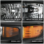 Left Headlight Assembly for Chevy Silverado 1500 LTD (2019–2022) Black Amber