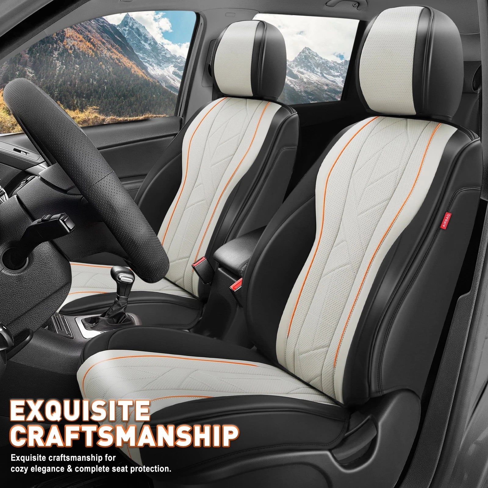 Front Row Bucket Seat Cover for Universal Fit (1st Row) - Grey