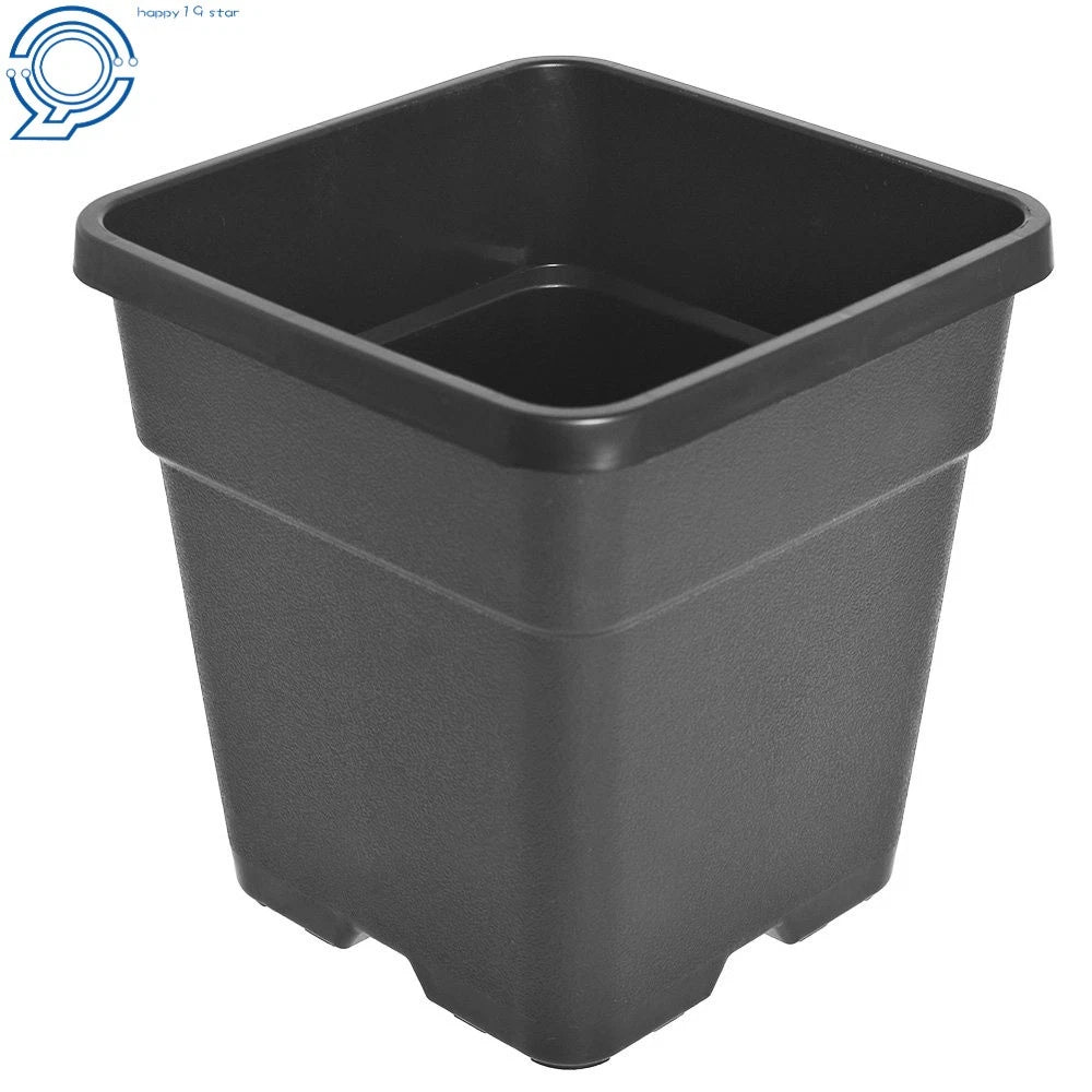 Set of 5 Plastic 10 Gallon Square Nursery Pots for Plant Growing