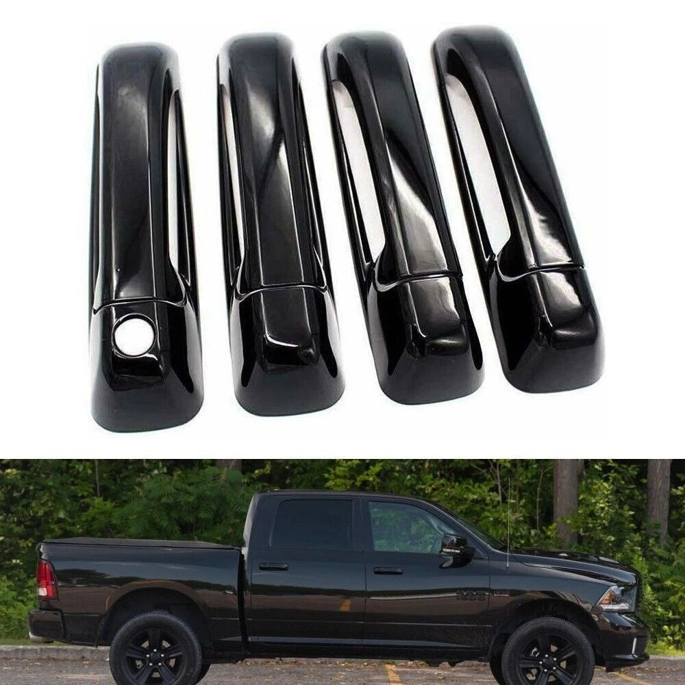 Gloss Black Door Handle Covers Overlay for Ram 1500 2500 3500 (2009–2018)