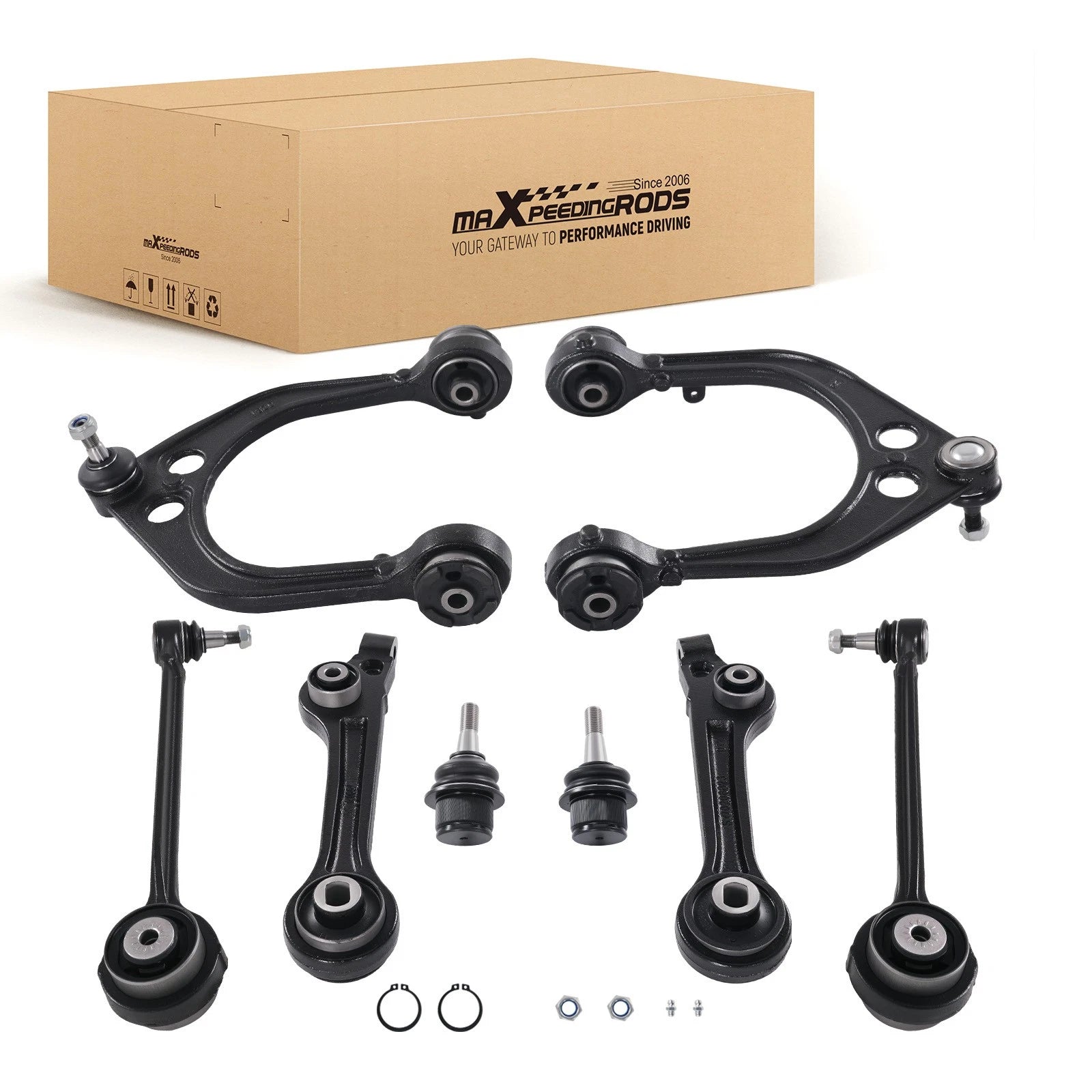 8pc Front Upper Lower Control Arm w/ Ball Joint for Charger Challenger 300 (2011–2023)