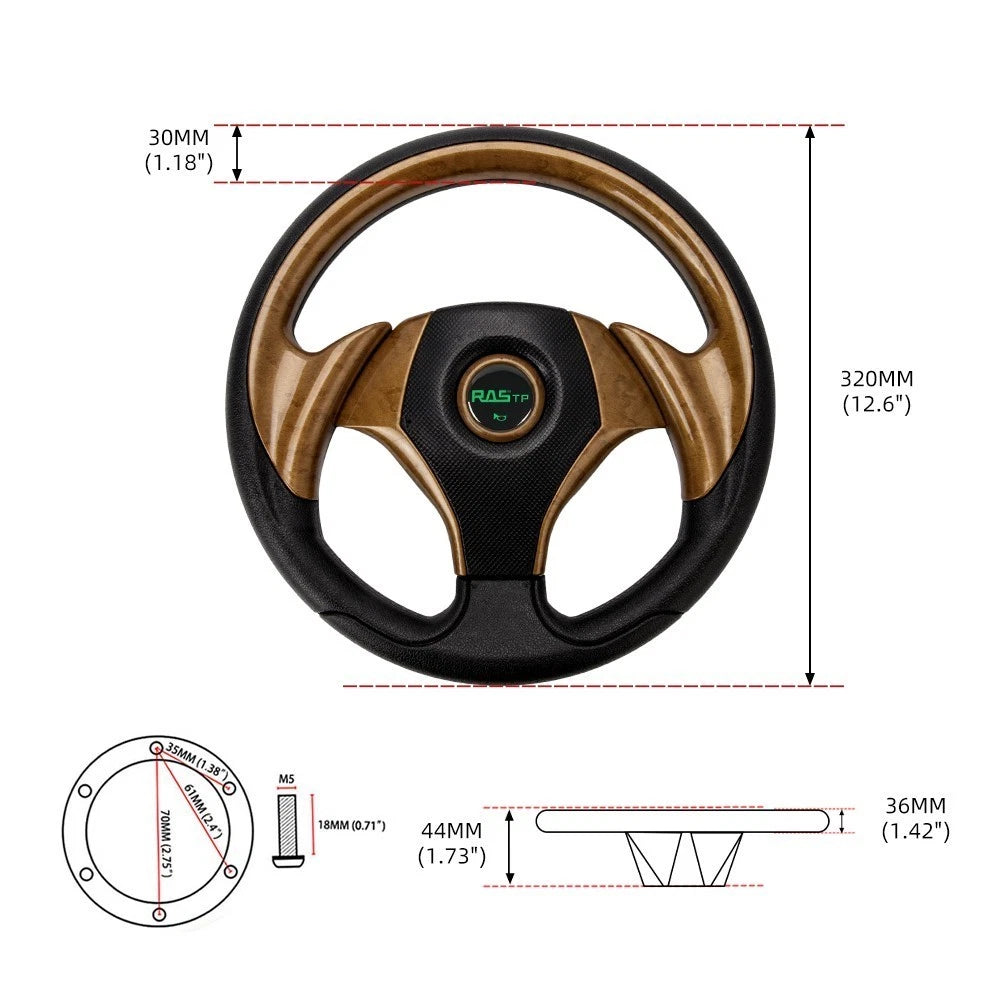 12.5" Steering Wheel for EZGO TXT RXV Yamaha Club Car