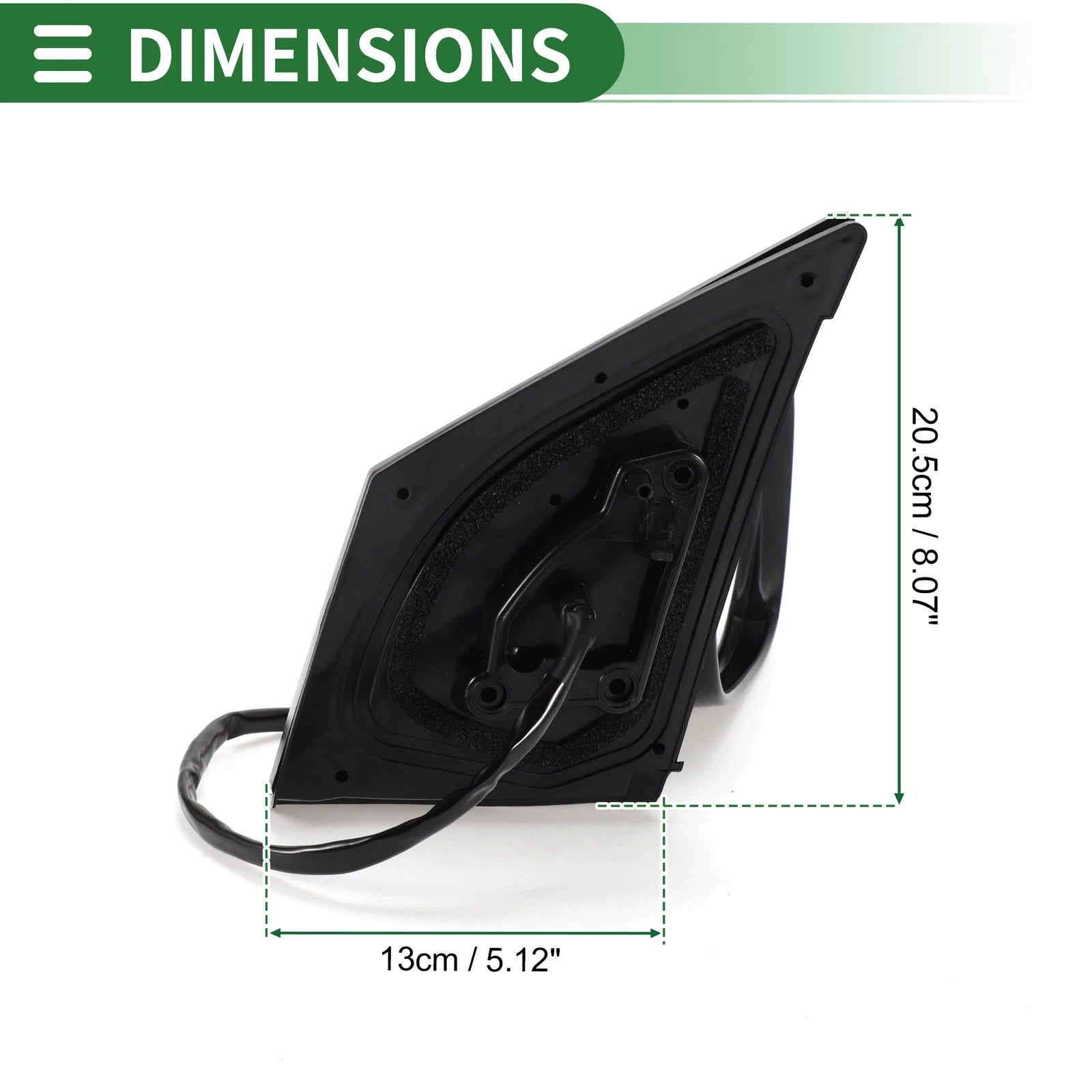Right Side Door Mirror for Toyota Corolla (2009–2013) Manual Folding White