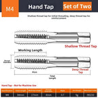 Set of 4 Alloy Steel Metric Hand Taps for Zinc Titanium
