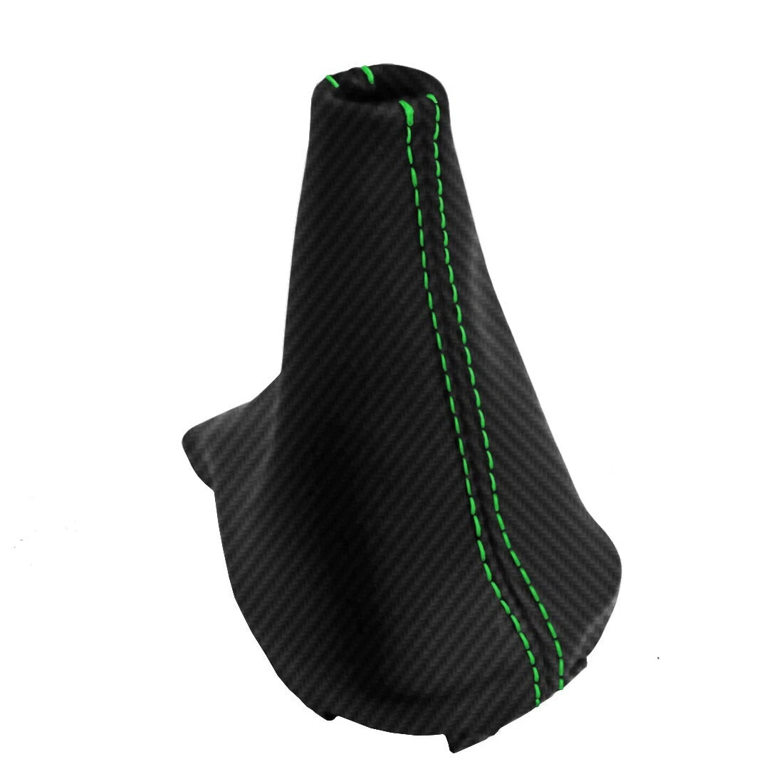 Automatic Shift Boot for Kia Soul (2011–2013) Carbon Fiber Green Stitch